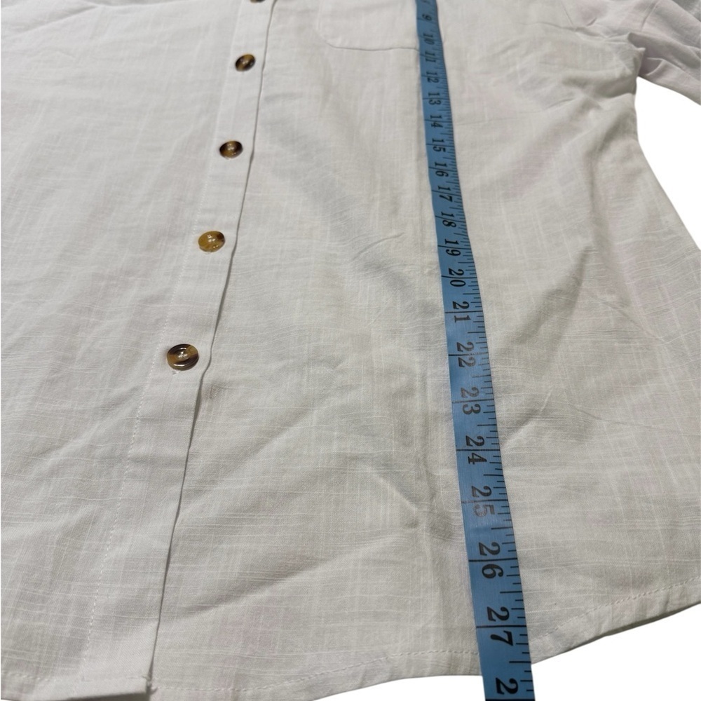 ZAAYO Women's White Cotton Button Down Shirt Long Sleeve Size XL NWT - Picture 3 of 6